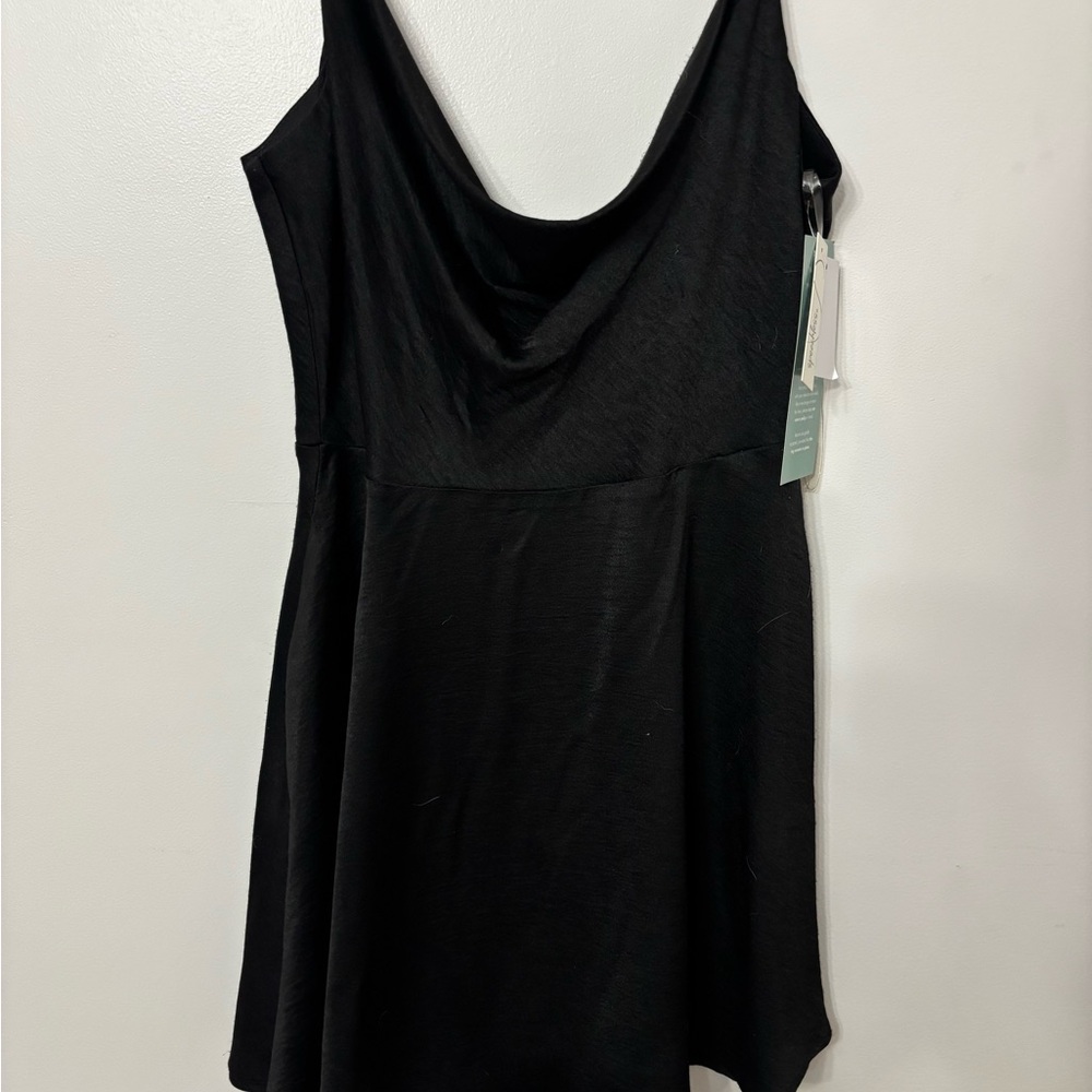 Speechless Elegant Black Cowl Neck Mini Dress
